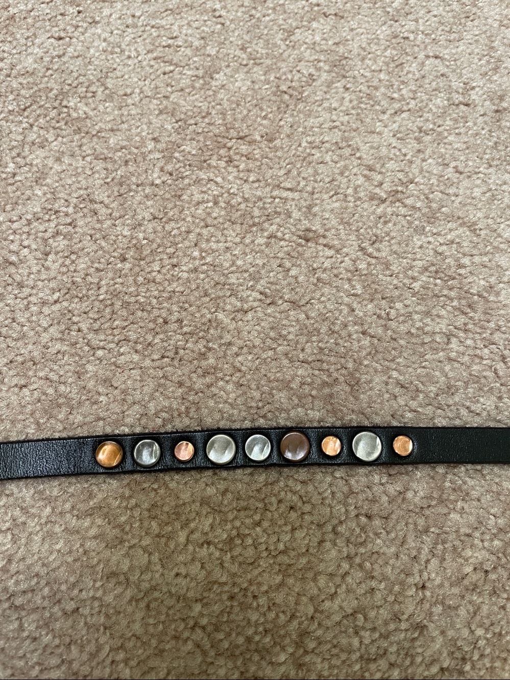J.Crew M embroidered brown belt and J. Jill black XS/S belt with metallic studs - Picture 7 of 11